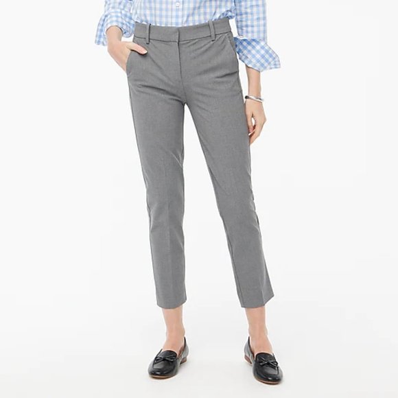J Crew Factory Slim Cropped Ruby Pant in stretch twill Heather Graphite Size 10 - Picture 2 of 7